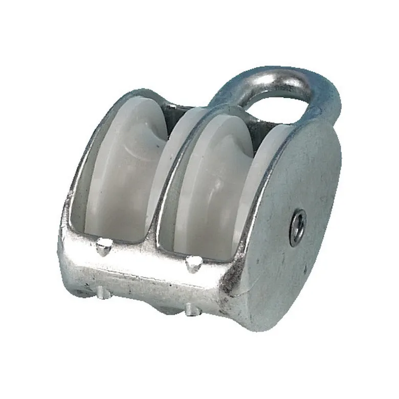 Aluminiumblock dubbelt 30 mm för 8 mm lina