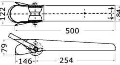 Ankarrulle i satin SS 500 mm