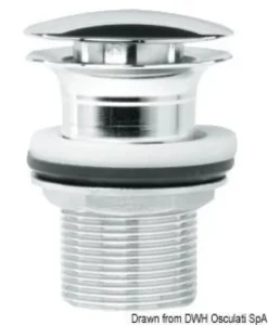 Avloppsutlopp, förkromad mässing 75 mm