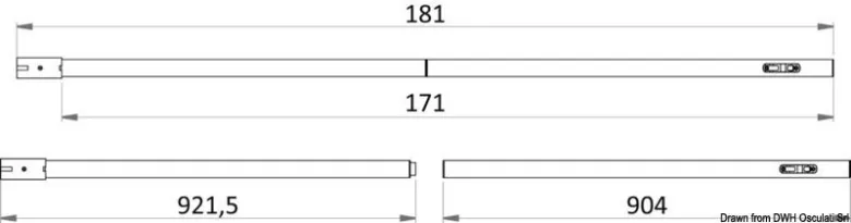 Avtagbar kolfiberstång för Bimini top 90/181 cm