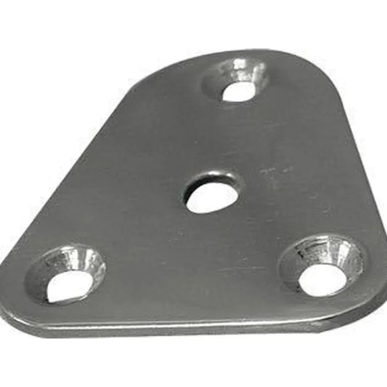 Basplatta Trekantig Ø25mm för Grabbräcke RF Stål 62x54mm