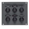 BEP Strömpanel, 6 Strömbrytare, Vattentät, 12V/24V, Svart, 7