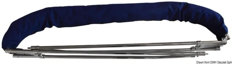 3-bågs bimini hög AISI316 Ø 25 mm 200/210 cm vit