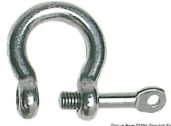 Bågschackel med säkrad sprint AISI 316 6 mm