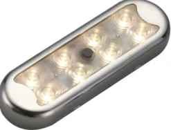 Bimini compact taklampa 8 HD LEDs, platt undersida med strömbrytare