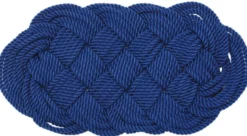 Blå dörrmatta i nylonrep 60 x 32 cm
