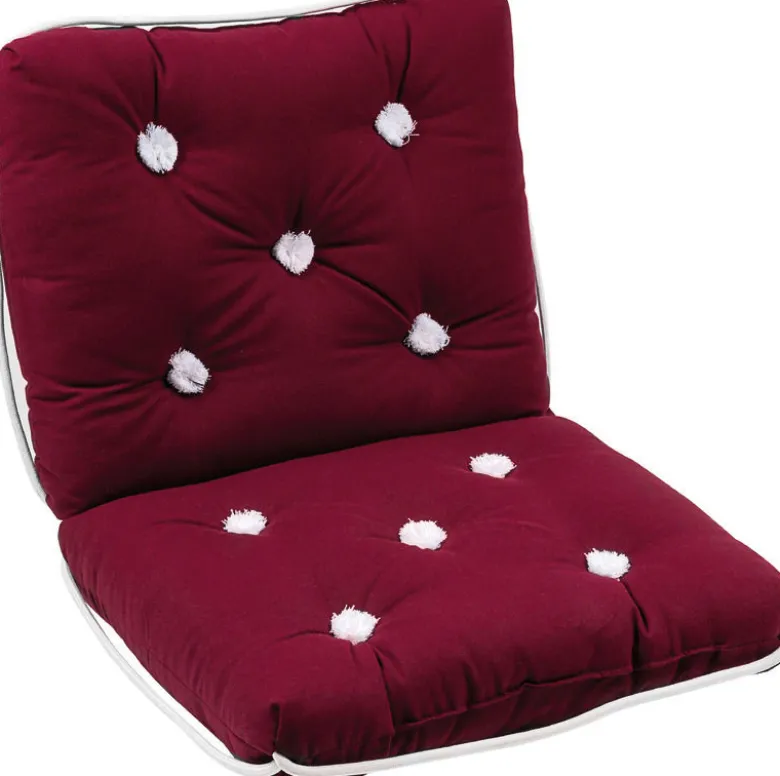 Bomullsdyna med ryggstöd bordeaux 430 x 750 mm