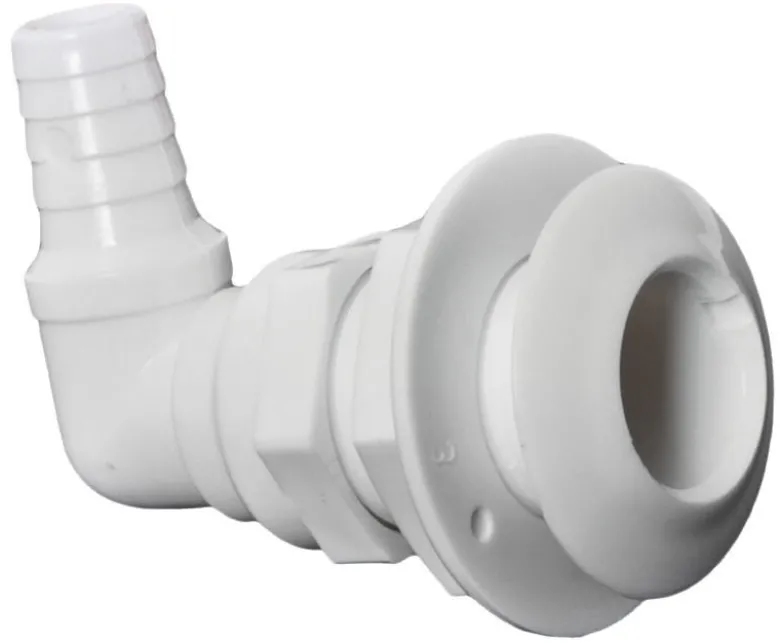 90° bottenventil vit plast 1" x 25 mm
