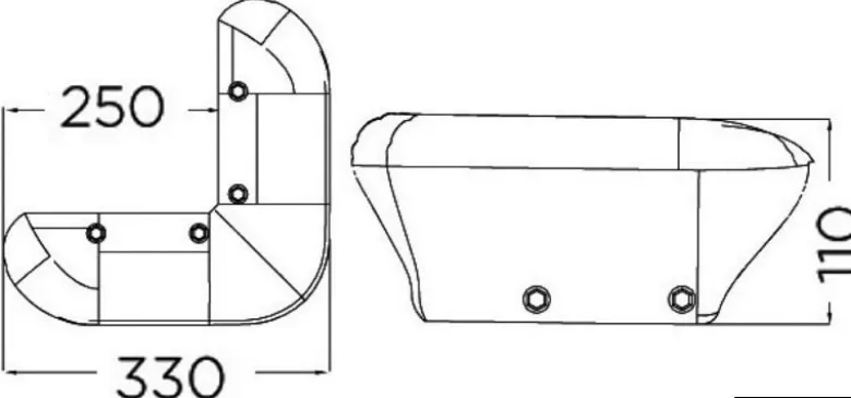 Brygg- och pålfendert 330 mm blå