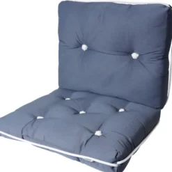 Båtdyna med ryggstöd, kapok, grå, 760x450x80 mm