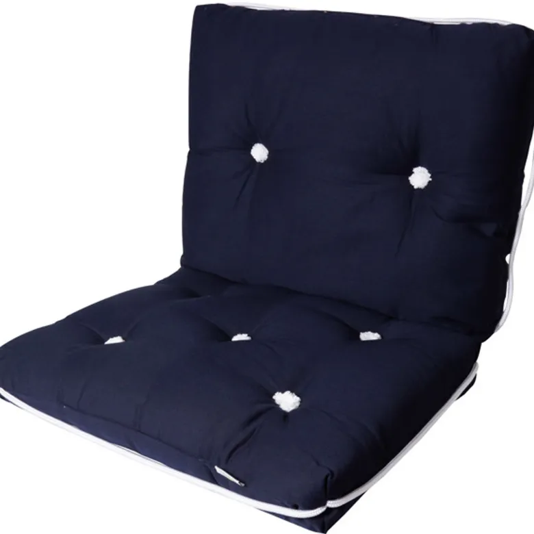 Båtdyna med ryggstöd, kapok, marinblå, 760x450x80 mm