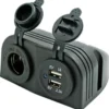 1852 byggande dubbla USB-uttag 5 V och cigarettkontakt 12/24 V