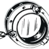 Cirkulär öppningsbar svart nylon-portlight 270 mm