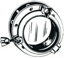 Cirkulär öppningsbar svart nylon-portlight 270 mm