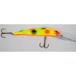 25 Deep Long A Djupgående Wobbler 12 cm Yellow Orange Black Spots