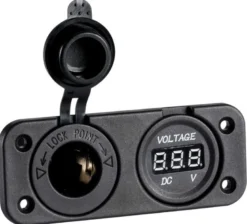 Digital voltmeter och strömuttag för infällnadsmontering