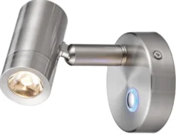 Dimbar LED-lampa i förnicklad aluminium