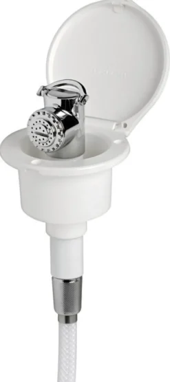 ELEGANT duschbox vit, PVC-slang 2,5 m, planmontering