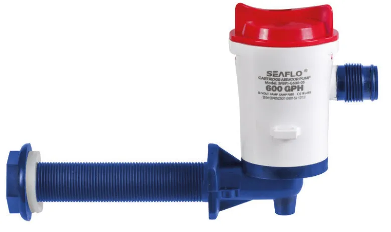 Europump 90° skottmonterad pump för luftning av fiskkar