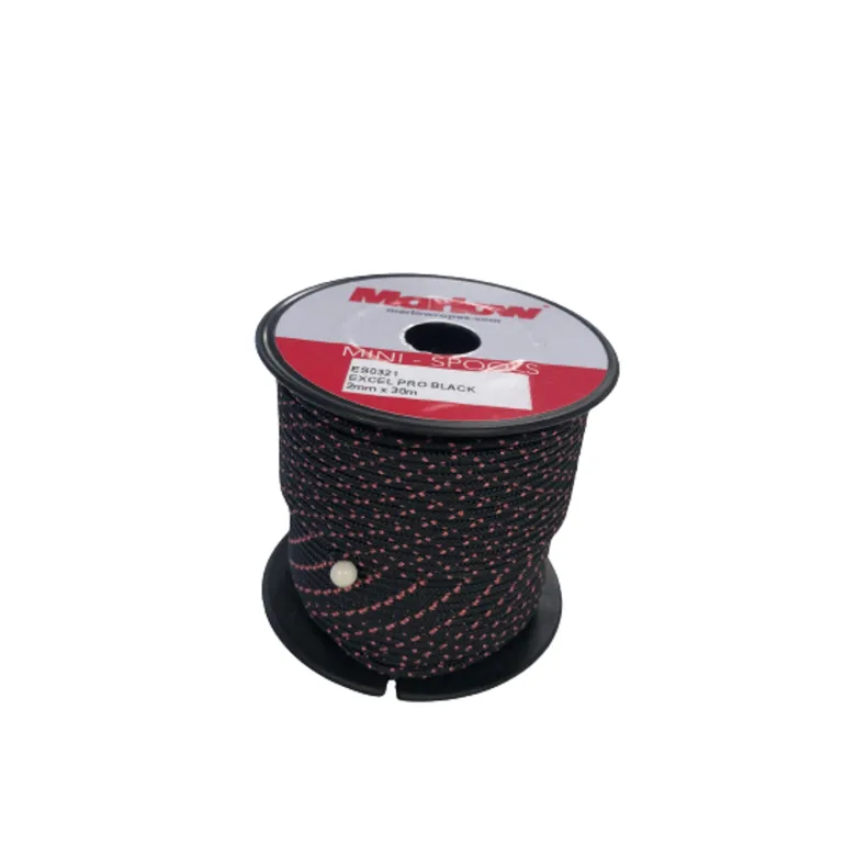 Excel Pro Minirulle Polyestertamp Ø2 mm/30 m Svart