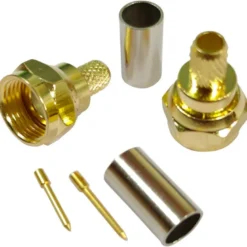 1852 F hankontakt för 6 mm kabel (RG58), guldpläterad, crimp 2-pack