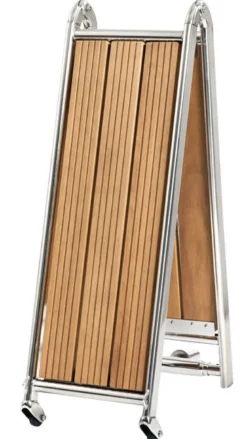 Fällbar landgång AISI316/Iroko 160 cm