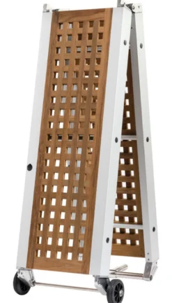 Fällbar landgång med teakgaller 210 cm
