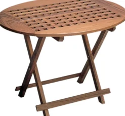 Fällbart bord oval 80x65x57 cm o-oljat