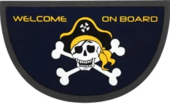 Format halkskyddad halvcirkelformad dörrmatta 40x68 cm Pirate