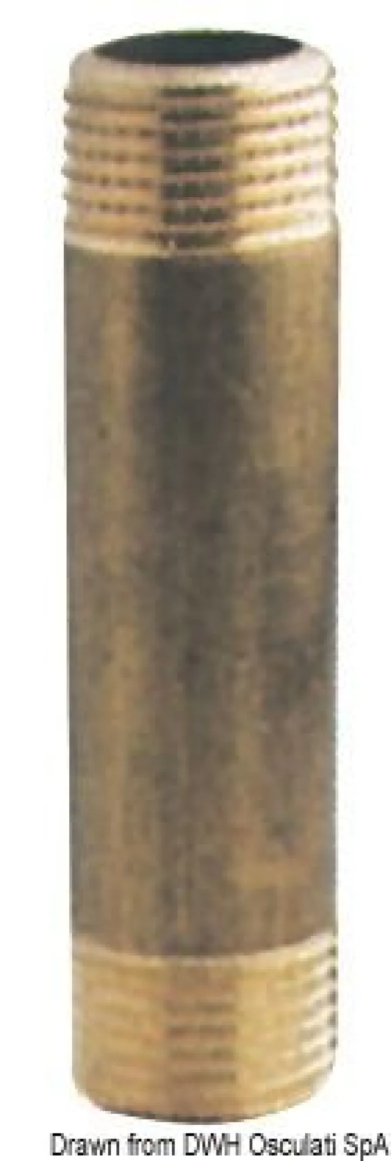 Förlängningsnippel i mässing med utvändig/utvändig gänga 1" x 100 mm