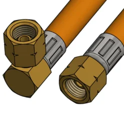 Gasolslang 1/4" vänstergängade kopplingar rak+vinklad, 80 cm