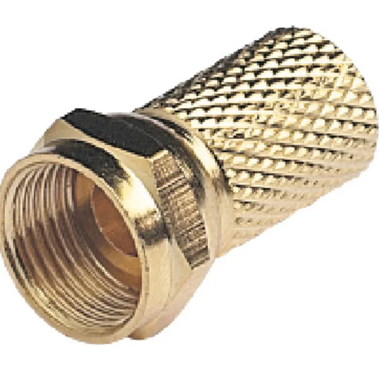 Glomex F-kontakt t/6mm Kabel (coax) Guldpläterad