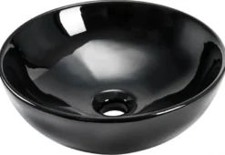 Halvsfäriskt keramiskt tvättställ svart 365 mm