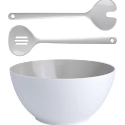 Harmony salladsskål m/salladsbestick vit/beige