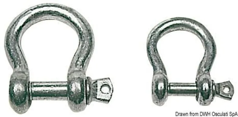 HDG stål bågschackel 6 mm