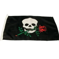 Humorflagga Pirat med Ros 30x45cm