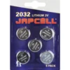 Japcell CR2032 Litiumbatteri 3V, 5 st