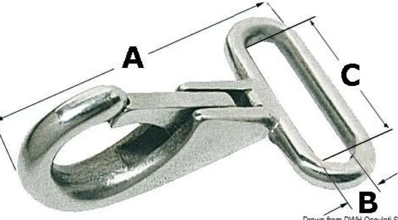 Karbinhake AISI 316 för vävband 48x25 mm