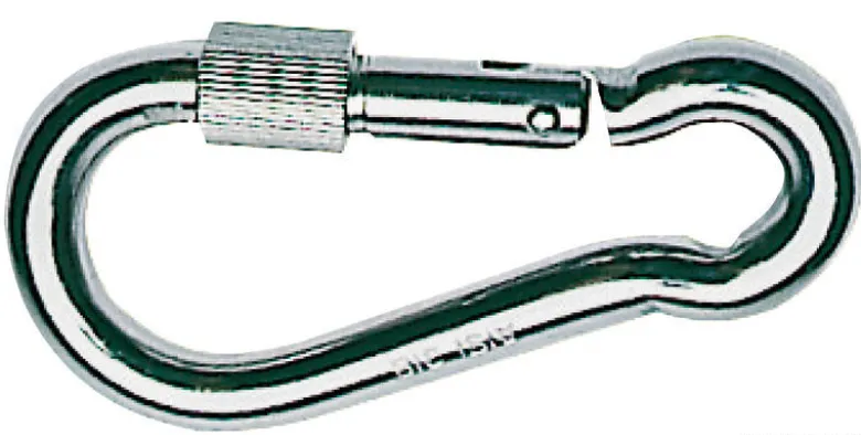 Karbinhake AISI 316 med ring 80 mm