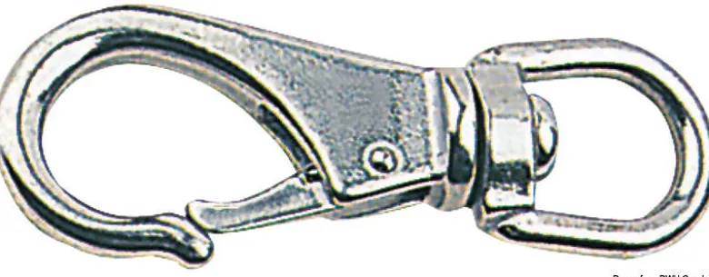 Karbinhake AISI 316 med svirvel 94 mm