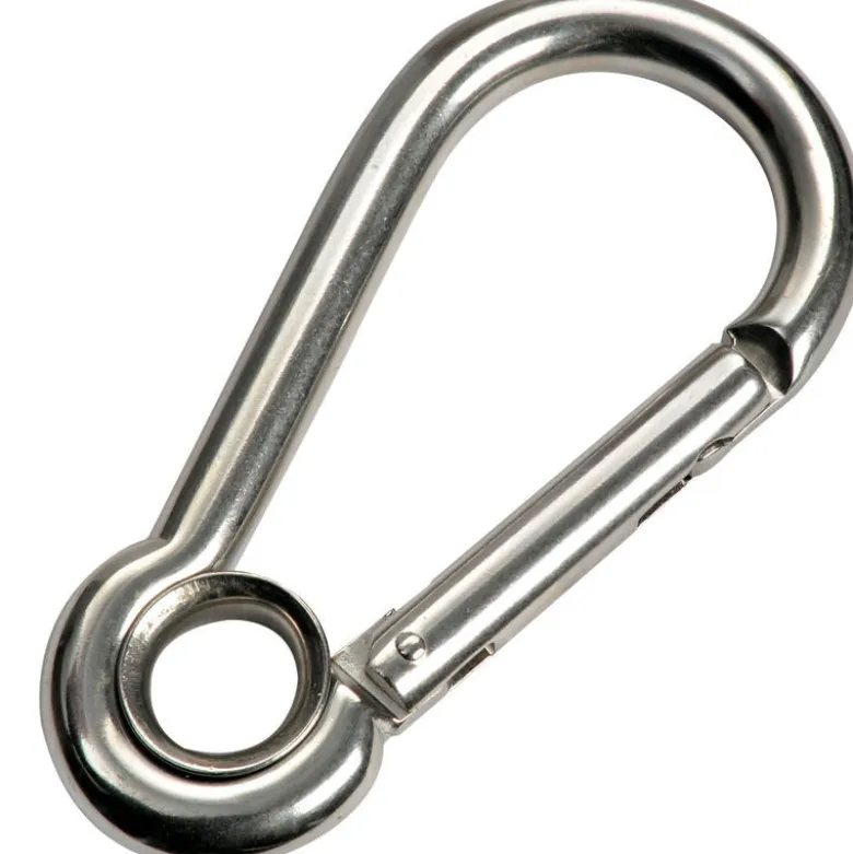Karbinhake med infälld stängning och öga AISI 316 10 mm
