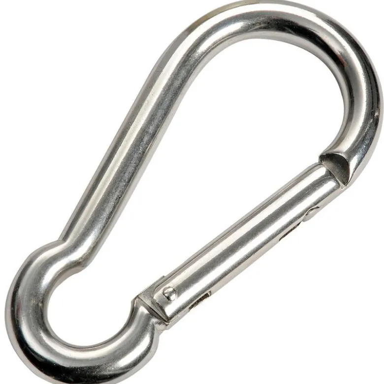 Karbinhake med planlåsning AISI 316 6 mm