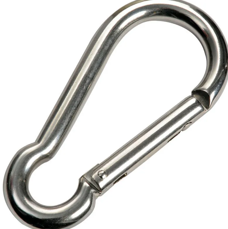 Karbinhake med slät låsning AISI 316 12 mm