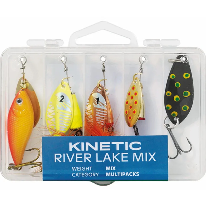 Kinetic fiskedrag River Lake mix 5 stk.