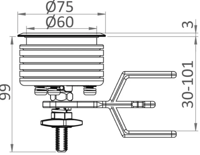 Kit N. 4 Eclipse MK2 infällt lås 75 mm