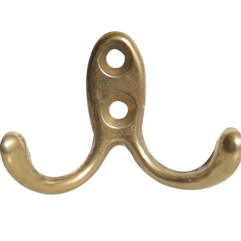 Klädkrok 40 x 60 mm polerad mässing