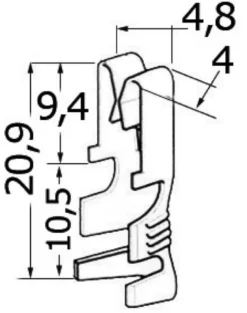 Kontakter av förtennad mässing 2.5/6 mm
