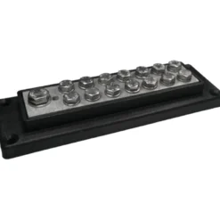 Kopplingsplint 1 x max 70 mm² (M8) + 14 x max 16 mm² (M6) Svart