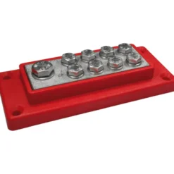 Kopplingsplint 1 x max 70 mm² (M8) + 8 x max 16 mm² (M6) Röd