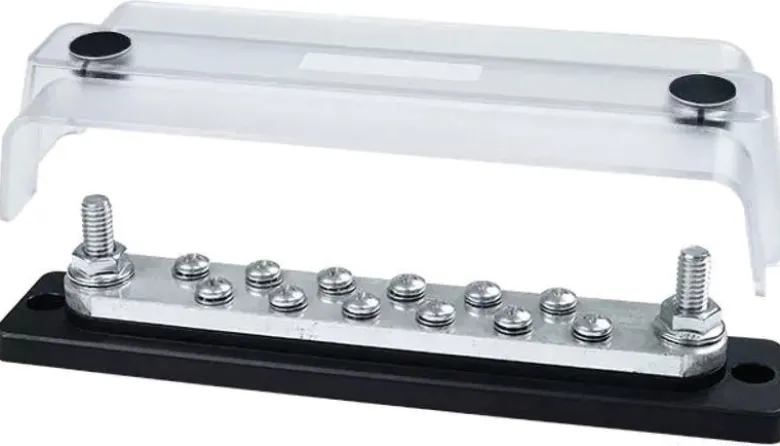 Kraftig samlingsskena Techno med transparent lock 2x8